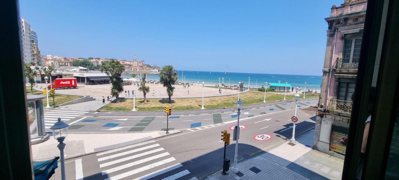 Ferienwohnung Apartamento La Escalerona Con Vistas Al Mar Gijón Exterior foto